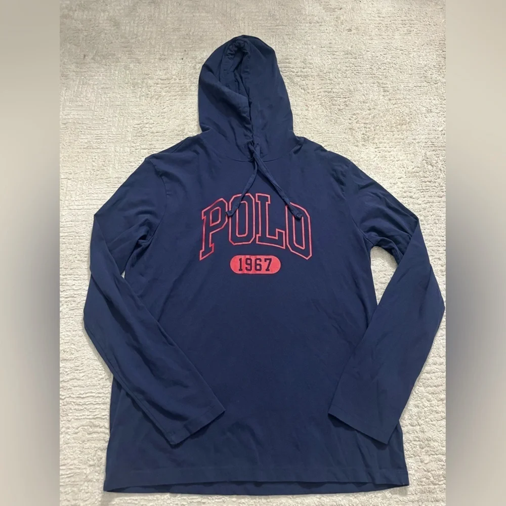 Polo Ralph Lauren Lightweight T-Shirt Hoodie- Navy